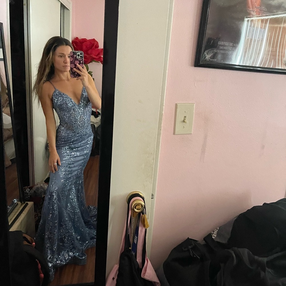 Sparkling Blue Sequin Dress